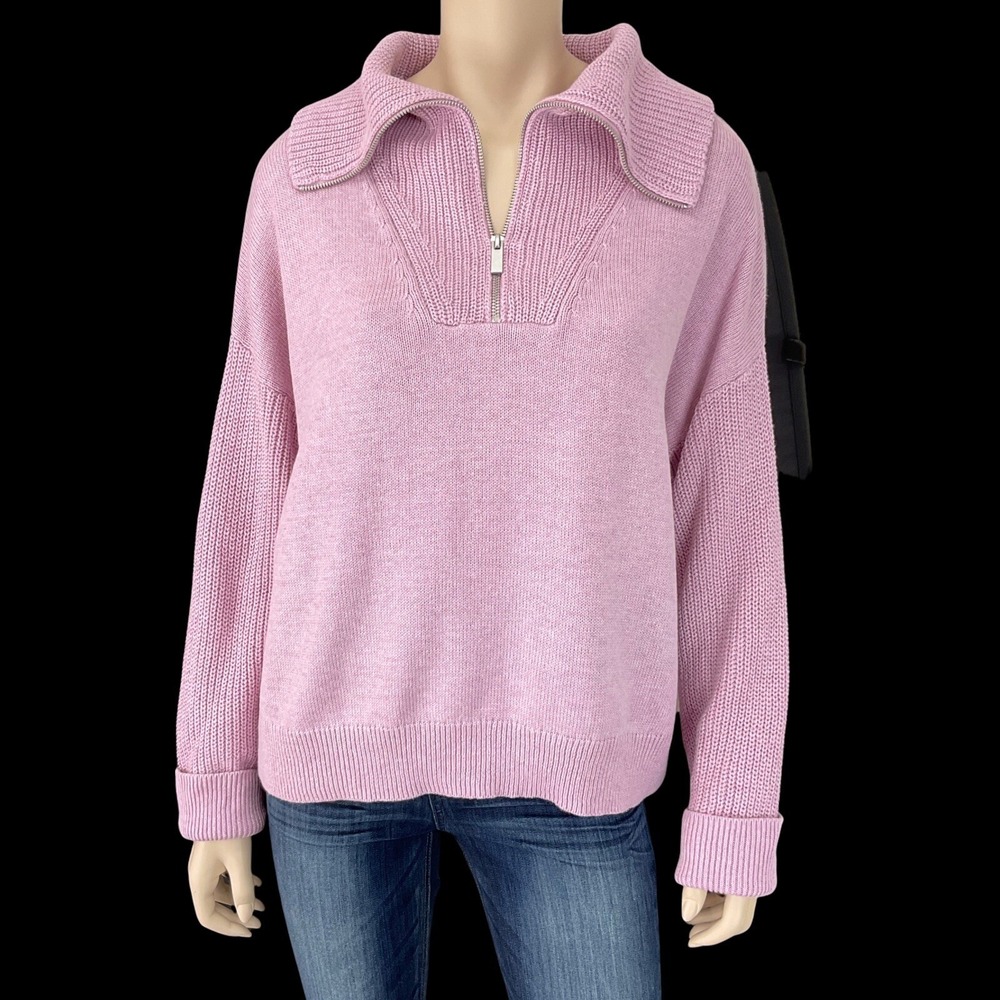 Rachel Zoe Sweater Women Large Purple Long Sleeve 1/4 Zip NWT